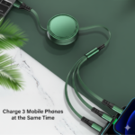 Premium Eco-Friendly Metal 3 in 1 Fast Charging Retractable - Image 2