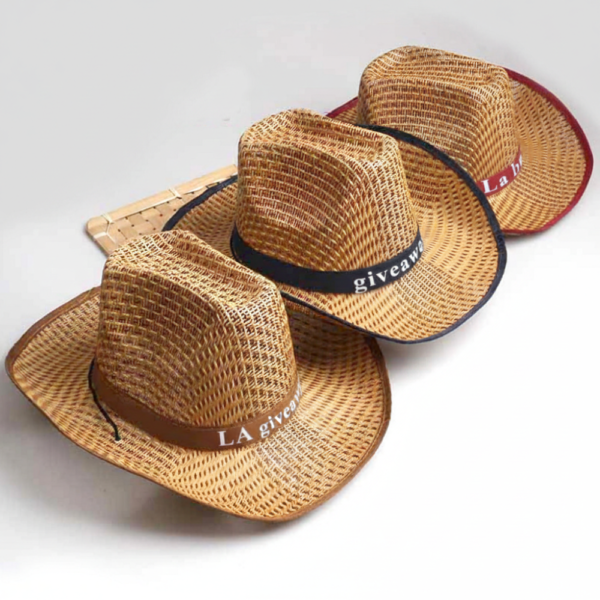 Curved Straw Cowboy Visor Hat