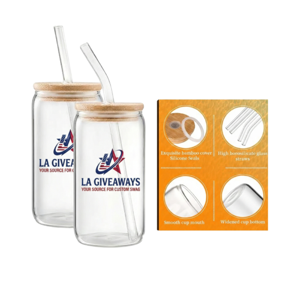 Glass Cups with Lids and Straws, Coffee cups