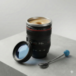 Camera Lens Style Insulated Coffee Mug for Photographers Pro