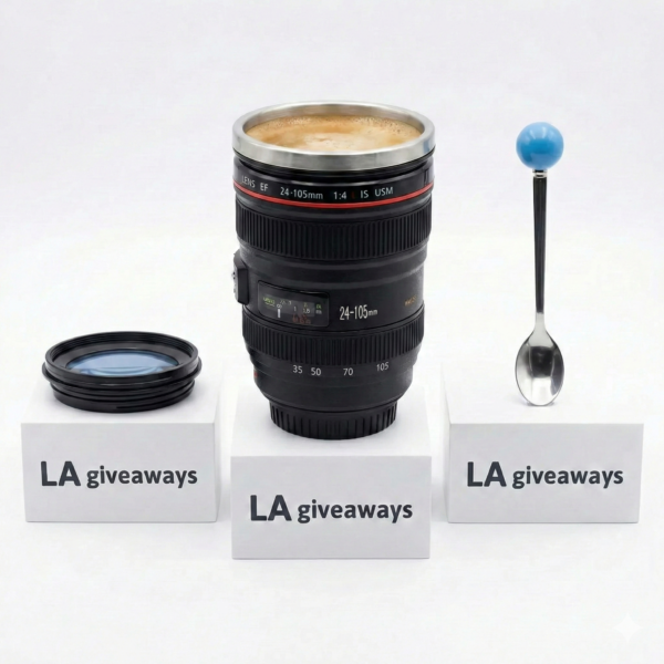 Camera Lens Style Insulated Coffee Mug for Photographers Pro