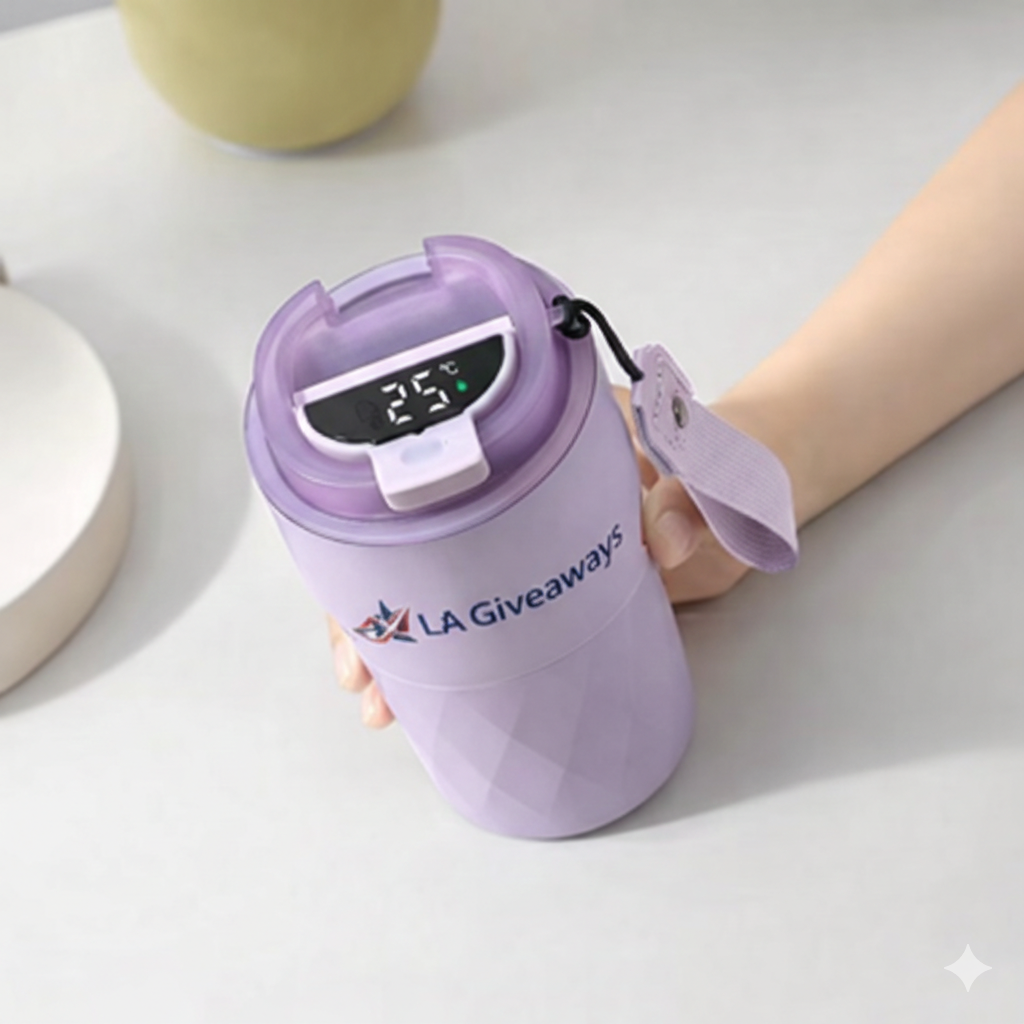 DW-mug-Esh-08 Customized Insulated Mug LED Digital Temperature Tumbler - Image 1