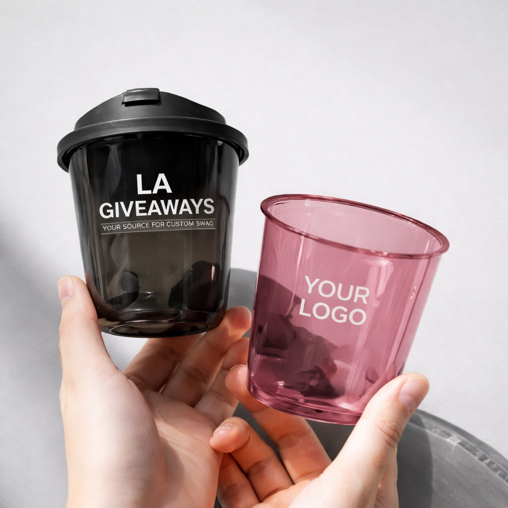 DW-mug-Esh-19 Custom logo Cups Pet Cups with Lids Coffee Cup with Straw - Image 1