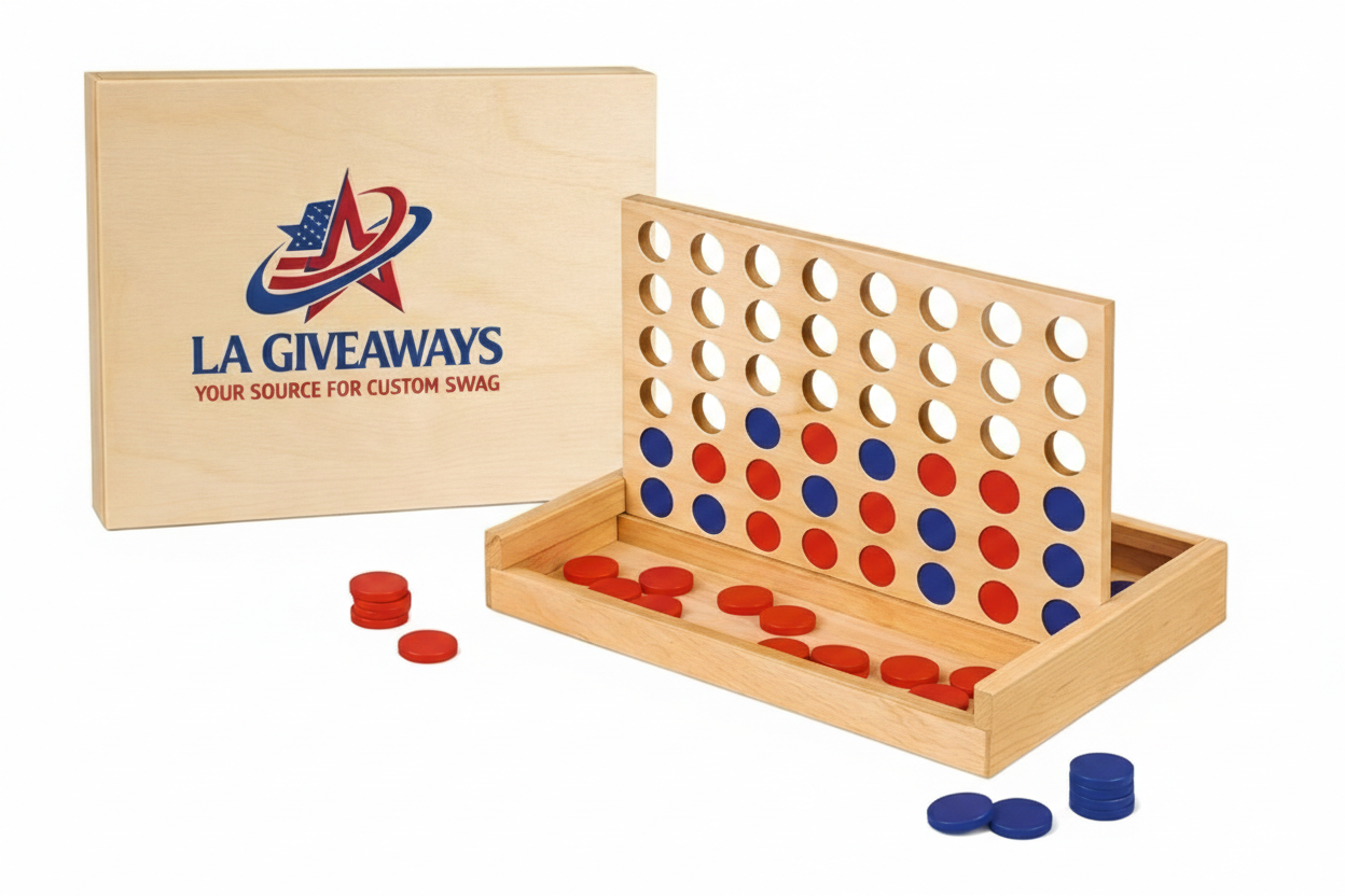 ET-ET-UZA-01 1 Educational Connect Four Wood Line Board Game Wooden To - Image 1