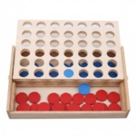 Educational Connect Four Wood Line Board Game Wooden To - Image 6