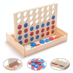 Educational Connect Four Wood Line Board Game Wooden To - Image 7