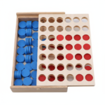 Educational Connect Four Wood Line Board Game Wooden To - Image 3