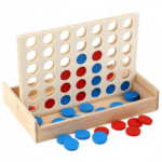Educational Connect Four Wood Line Board Game Wooden To - Image 5