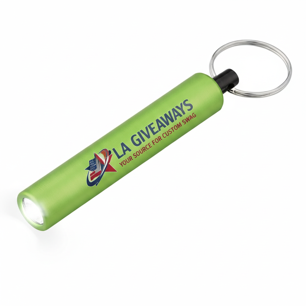 GC-PBG-UZA-01 1 Custom Logo Printed Mini Cylinder LED Flashlight Key Tags Pr - Image 1