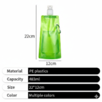 480ML Eco-Friendly Folding Water Bottle - Image 3