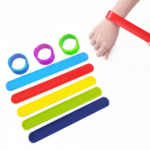 Custom Logo Wide Slap Silicone Band Rubber Snap Wristband