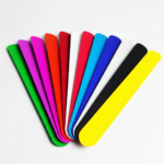 Custom Logo Wide Slap Silicone Band Rubber Snap Wristband - Image 3