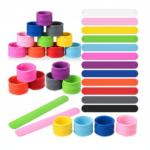 Custom Logo Wide Slap Silicone Band Rubber Snap Wristband - Image 2