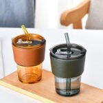 15Oz Glass Tumbler With Straw And Lid - Image 6