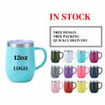 12oz Stainless Steel Powder Coated Insulated Egg Shape Mugs - Image 4