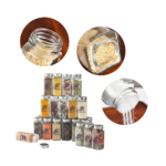 4oz Square Glass Spice Jar-Leakproof & Airtight