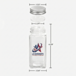 4oz Square Glass Spice Jar-Leakproof & Airtight