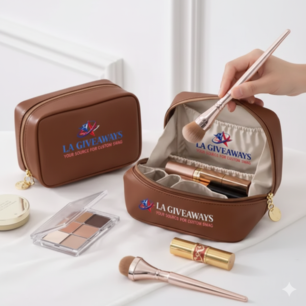 MB-Bag-Esh-01 Stylish PU leather mini makeup bag custom Promotional logo - Image 1