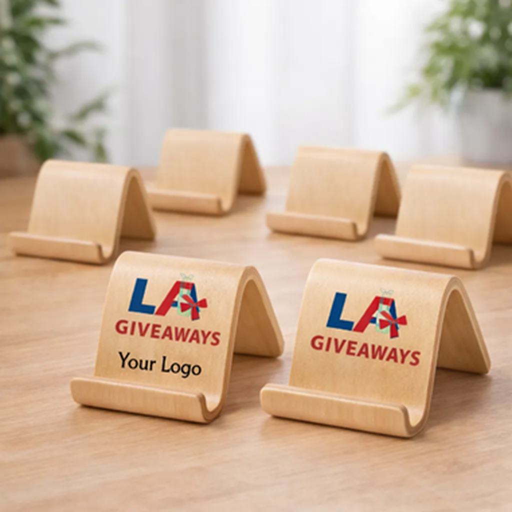 MS-stnd-Esh-05 Custom Birch Wood Phone Stand promotional gift - Image 1