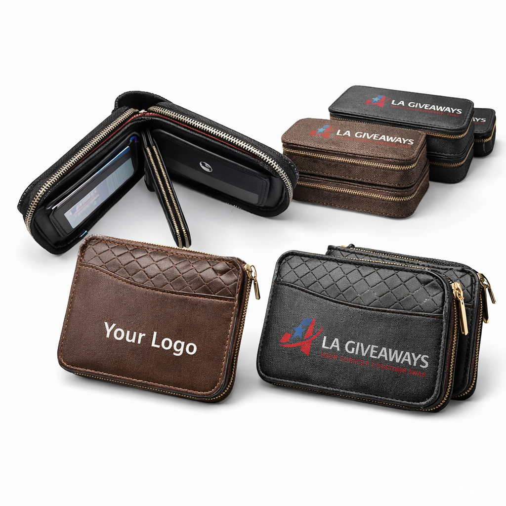 MW-MW-Esh-01 (2) Zipper Wallet Men Pu Leather Wallets Slim Logo Card Holders. - Image 1