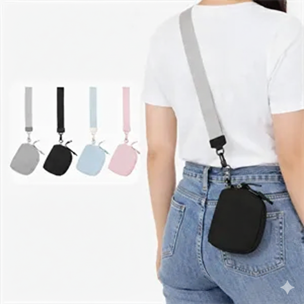 MW-MW-Esh-04 Customise Nylon Women's Wallet Men Leather Wristlet Keychain - Image 1