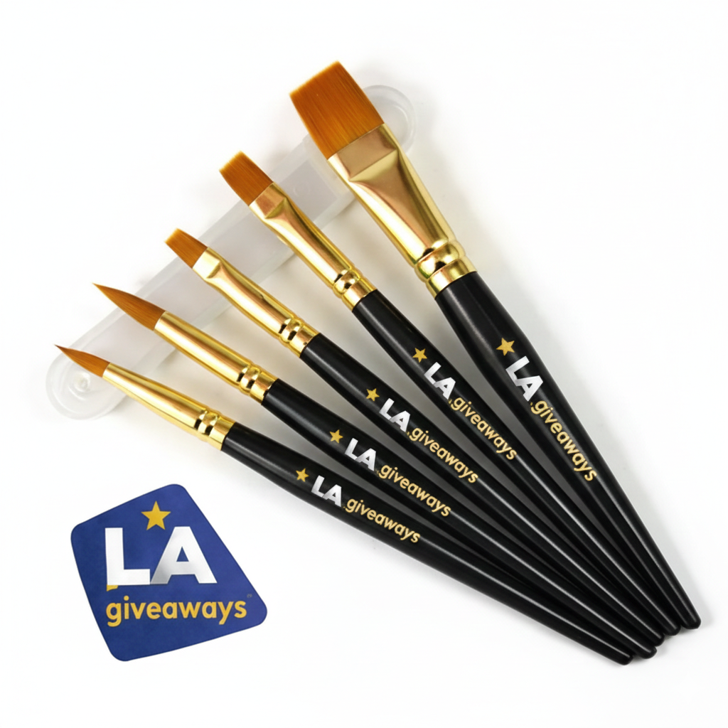 PB-pb-Esh-01 Customized Paint Art Brush LOGO Nylon Hair Plastic Handle - Image 1