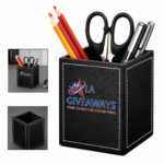 Leather Square Desktop Accessories Pen Holder