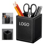 Leather Square Desktop Accessories Pen Holder - Image 2