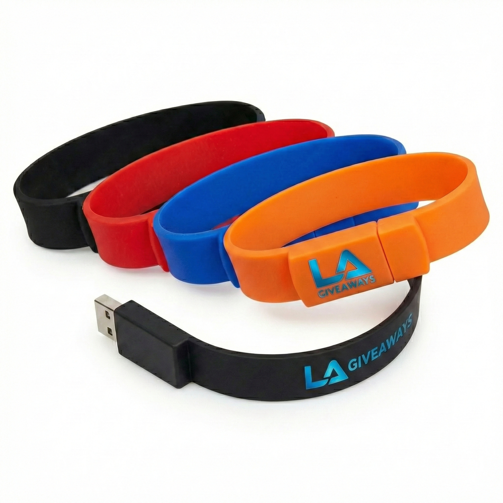 WB-WB-SAM-02 (2) Silicone USB Wristband Flash Drive with Custom Logo Print