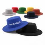 Unisex Wide Brim Felt Fedora Hat With Custom Logo - Image 2