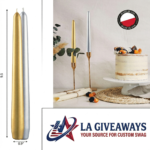 9" Gold Taper Candles Set of 4