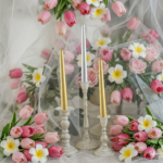 9" Gold Taper Candles Set of 4