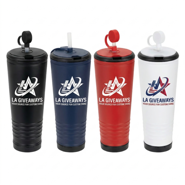 Stainless Steel Tumbler with Straw & Lid