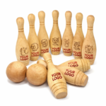 Wooden Bowling Ball Set Wood Sports Game Outdoor custom logo - Image 2