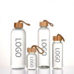 Custom logo Glass Water Bottle with Stainless steel and lid - Image 6