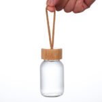 Custom logo Glass Water Bottle with Stainless steel and lid - Image 5