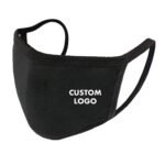 Custom Printed Logo Cotton Black Washable Face Mouth Mask - Image 4