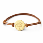 Pure Rope Bracelet Custom Text Stainless Steel Round Pendant