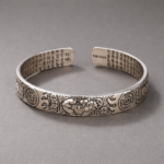 Vintage Copper Silver Plated Cuff Bracelet Good Luck Bangle