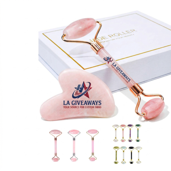 Jade Roller and GuaSha Set for Face Neck Body Eyes