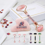 Jade Roller and GuaSha Set for Face Neck Body Eyes