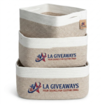 Cotton Rope Storage Basket Set - 3 Pack Organizers