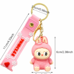 PVC Cute Cartoon Labubu Keychain for Women Girls Backpack