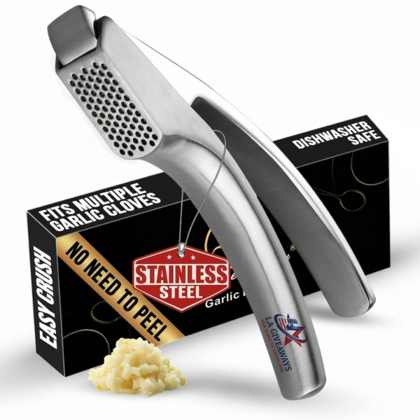 Stainless Steel Garlic Press with Detachable Handle