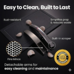 Stainless Steel Garlic Press with Detachable Handle