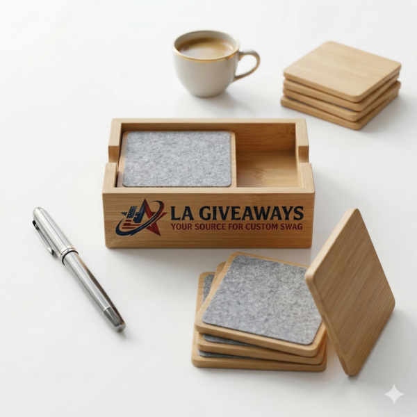 Bamboo & Recycled Flat Coaster Set