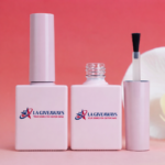 12ml Custom logo Pink Empty Nail Polish Glass Square Bottle - Image 2