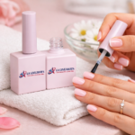 12ml Custom logo Pink Empty Nail Polish Glass Square Bottle