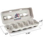 Recycled Pulp Egg Cartons – 12 Egg Storage Containers (25 Pack)