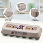 Recycled Pulp Egg Cartons – 12 Egg Storage Containers (25 Pack)